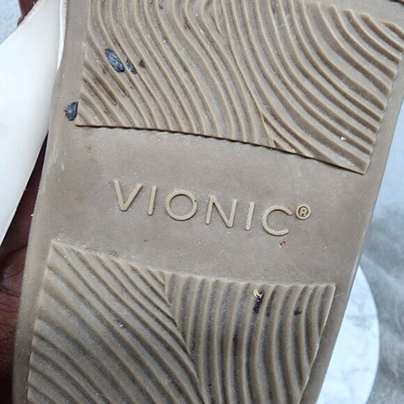 Vionic Shoes Womens  Size 6 Daniela White Leather Strap Cork Sandals *GUC* - Picture 8 of 12